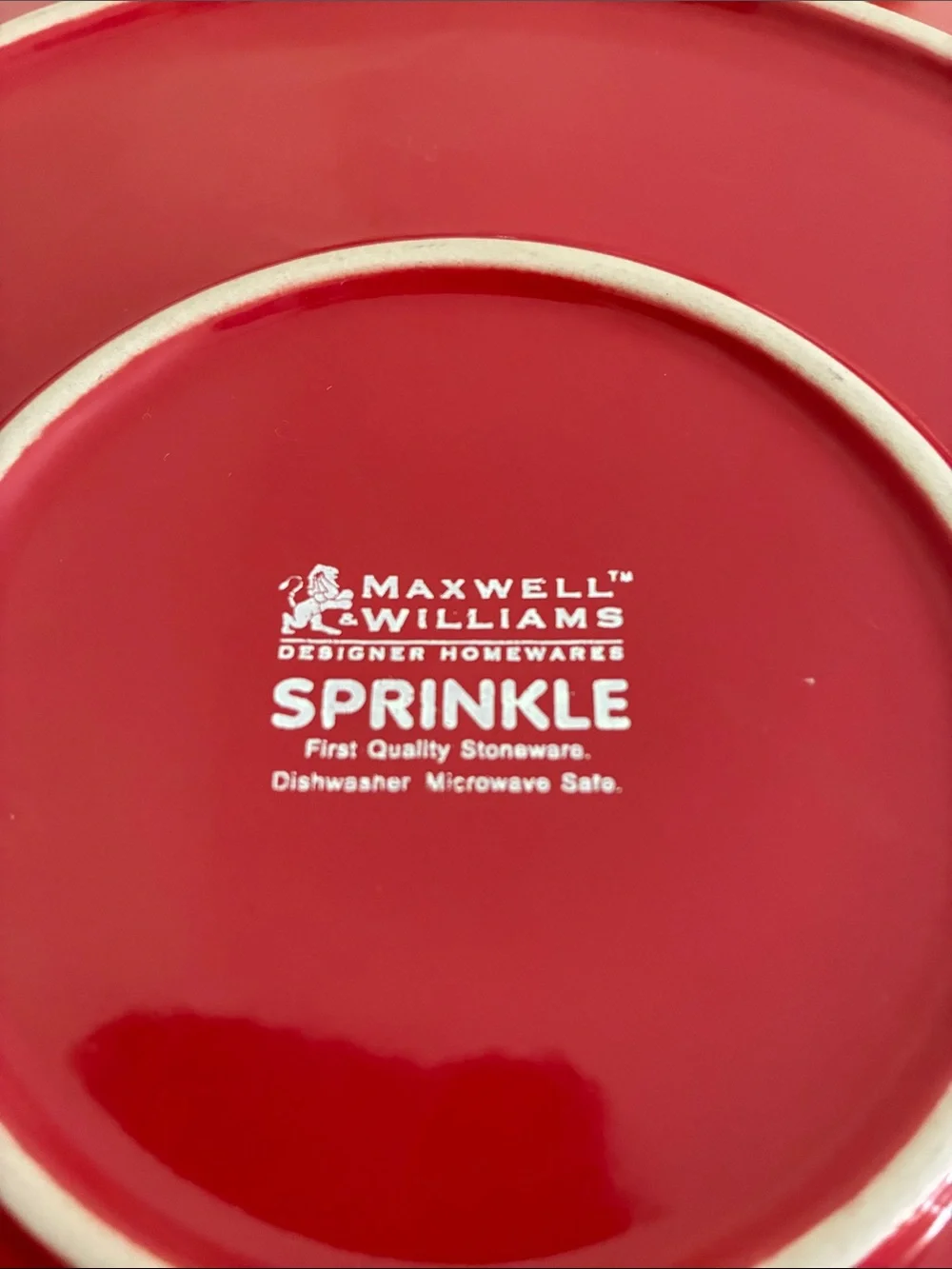 Set of 2 Maxwell Williams Red Sprinkle Dinner Plates - Polka Dots